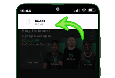 Downloaded Android app file on a mobile phone