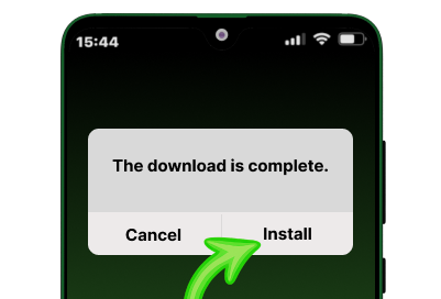 Following Android app installation instructions on a mobile phone