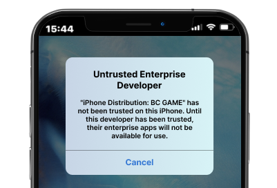 Approving app certification on iOS during installation