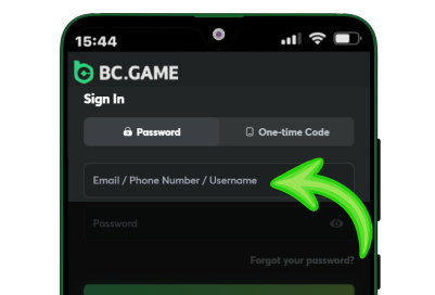 Email address input field on a mobile phone
