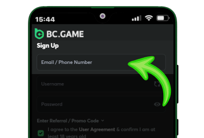 Entering an email address or phone number on a mobile phone