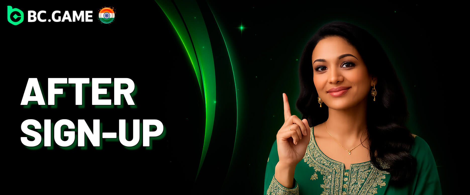 A woman explaining the next steps after signing up