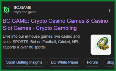 BC.Game Casino website on desktop
